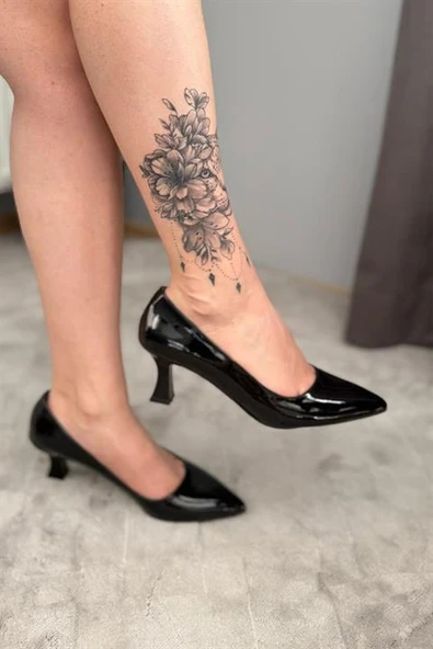 Norino Kadın Sity Siyah Rugan 6 cm İnce Topuklu Stiletto ürün görseli 1