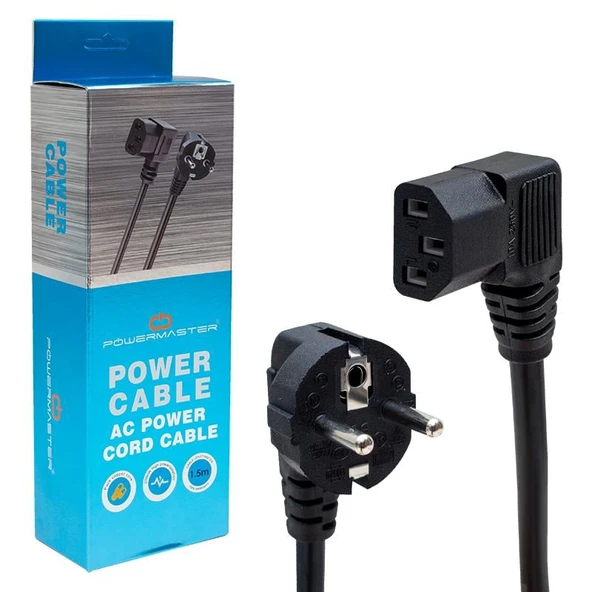Powermaster 3X1mm Power Kablo 1.8 Metre Monitör Bilgisayar Enerji Elektrik Kablosu ürün görseli 1