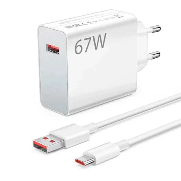 67 W Turbo Hızlı Şarj Seti (USB Type-c Kablo ve Adaptör) ürün görseli 1