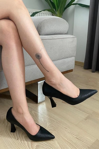 Norino Kadın Samba Siyah Saten Stiletto ürün görseli 1