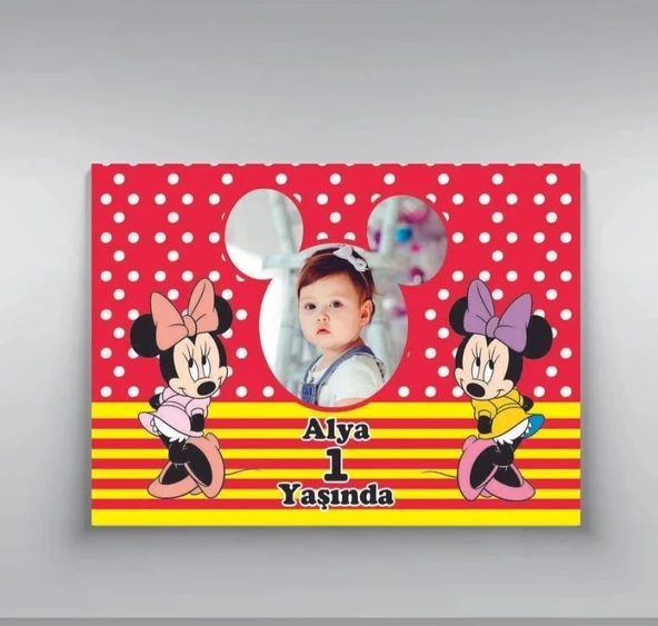 Mickey Mouse Temalı Doğum Günü Afişi 70x100 Cm Branda Afiş ürün görseli 1