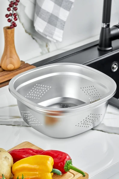 Cooker MaxFlow 26 cm Çelik Süzgeç YK1872 - Resim 6