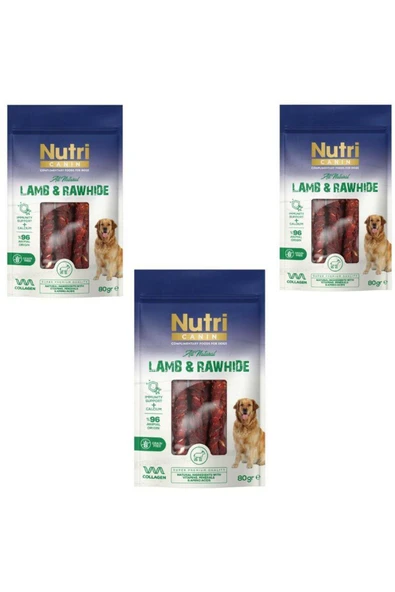 Rawhide Kuzu Eti Sarılı Kemik Köpek Ödülü 80 Gr x 3 Adet ürün görseli 1