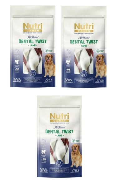 Dental Twist Kuzu Etli M-L Irk İçin Köpek Kemik Ödülü 120 Gr. X 3 Adet ürün görseli 1