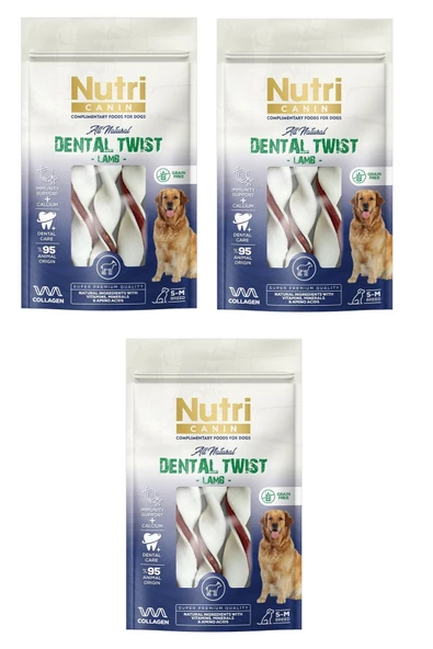 Dental Twist Kuzu Etli S-M Irk İçin Köpek Kemik Ödülü 80 Gr. X 3 Adet ürün görseli 1