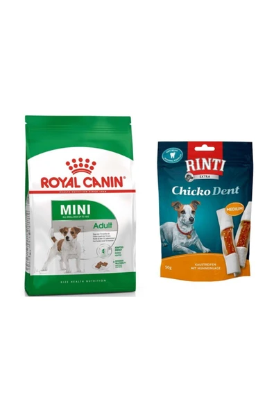 Adult Yetişkin Small Mini Küçük Irk Köpek Maması 4 Kg + Rinti Sağlıklı Dişler Köpek Ödülü (original) ürün görseli 1