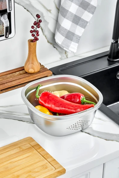 Cooker MaxFlow 26 cm Çelik Süzgeç YK1872 - Resim 4