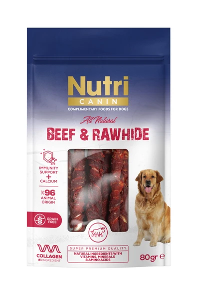 Rawhide Kemik Sığır 80gr Small-Medium - Kalsiyum, Kolajen ve Bağışıklık Desteği İçerir ürün görseli 1