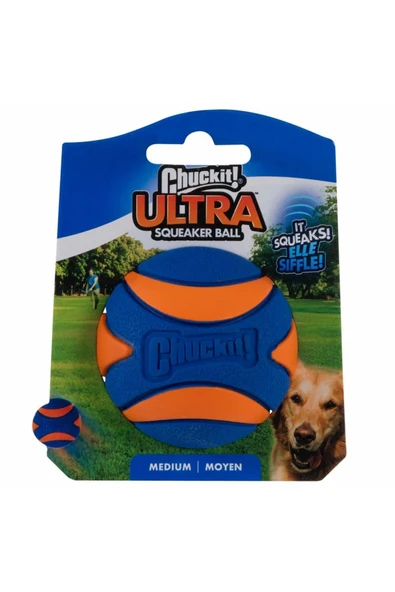 ! Ultra Squeaker Sesli Köpek Oyun Topu Orta Boy ürün görseli 1