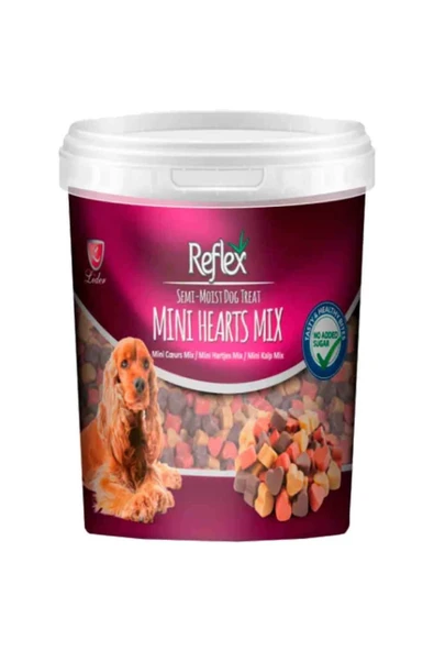 Karışık Renkli Mini Kalpli Yari Yumuşak Köpek Ödül Maması 500 gr ürün görseli 1