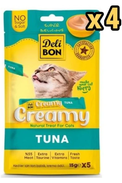 Creamy Ton Balıklı Kedi Ödül Maması 15 gr 5'li 4 Adet ürün görseli 1