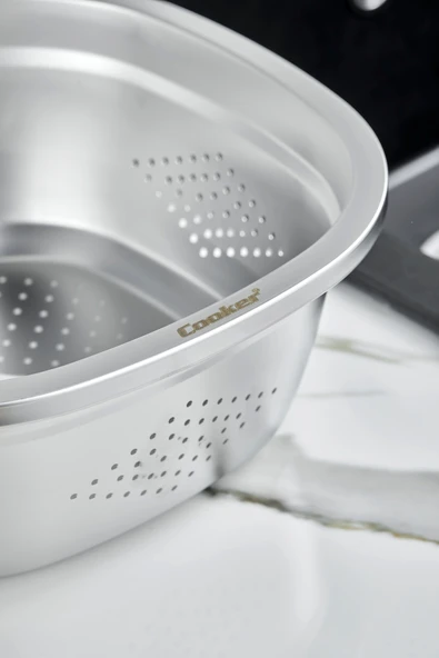 Cooker MaxFlow 26 cm Çelik Süzgeç YK1872 - Resim 7