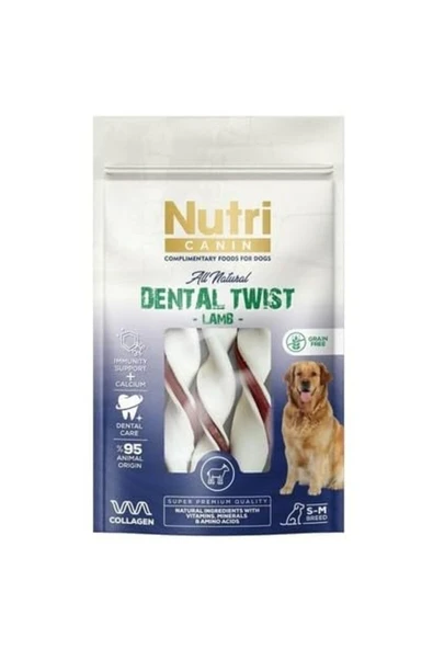Nutri Canin Dental Twist Kuzulu Köpek Ödülü S-M 80 Gr ürün görseli 1