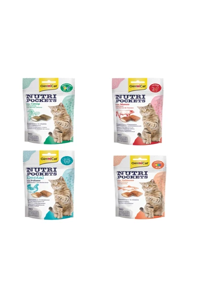 Nutripockets Kedi Ödülü Biftek, Dental, Kedi Otu, Somon 4 adet X 60 GR ürün görseli 1