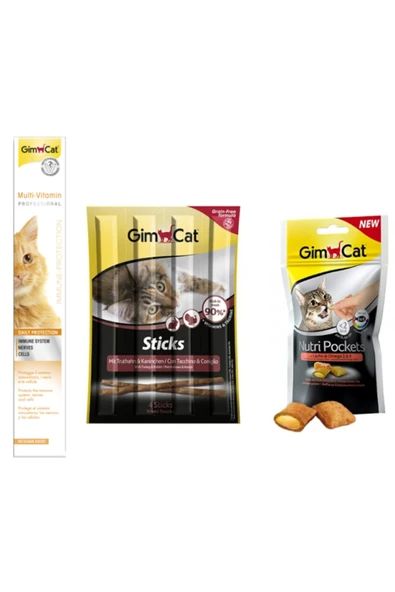 Multi Vitamin Paste 100 gr + Sticks Hindi Etli 20 gr + Nutri Pockets Somonlu 60 gr ürün görseli 1