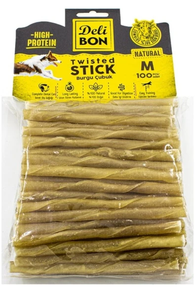 Burgu Kemik Köpek Ödül Maması Eko Kalın 100 Adet Natural ürün görseli 1