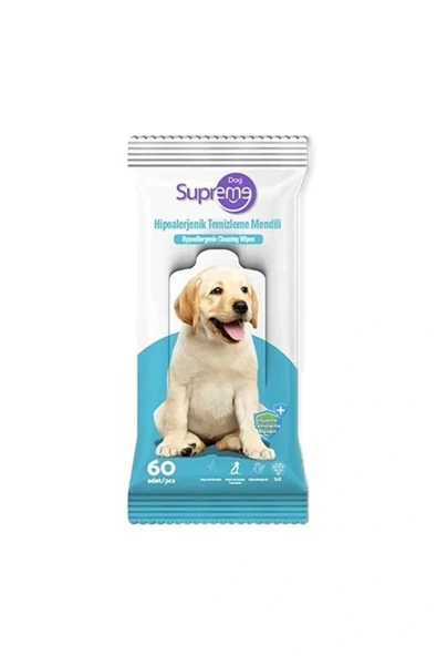 Supreme Kokusuz Hipoalerjenik Köpek Temizleme Mendili 60 Adet ürün görseli 1