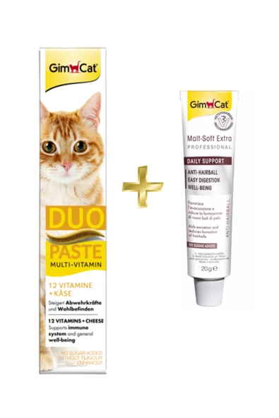 Duo Paste Peynirli Vitamin Paste 50gr + Anti-hairball Malt Kedi Tüy Yumağı Macunu 20gr ürün görseli 1
