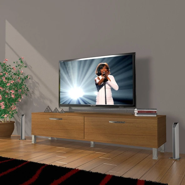 Decoraktiv Eko 140 Slm Std Krom Ayaklı Tv Ünitesi Tv Sehpası ürün görseli 1
