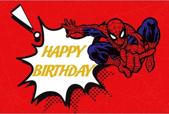Spider Temalı Doğum Günü Afişi 150x100 Cm Branda Afiş ürün görseli 1