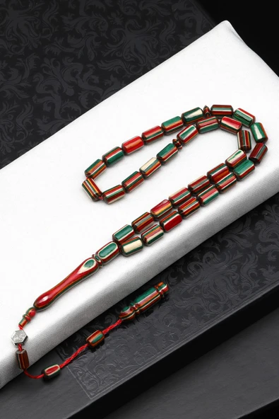 Usta İşçilikli Kafur Ağacı Tesbih 6 x 10 mm Kapsül Kesim - T-1776 ürün görseli 1