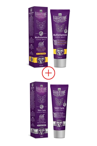 Effective Kedi Maltı Multivitamin 100 Gr + Cilt Ve Tüy Bakımı Için Kedi Vitamini 50 Gr ürün görseli 1