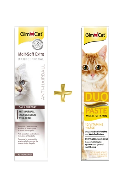 Anti-hairball Malt 100gr + Multi-vitamin Duo Paste Peynirli 50gr ürün görseli 1