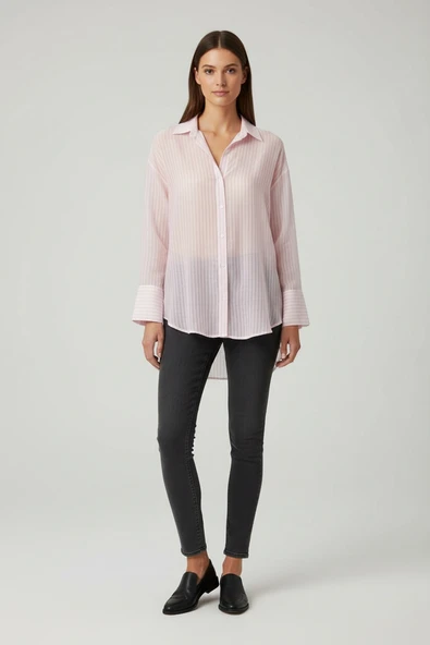 Only   ONLOREGON TEAGAN L/S SHIRT AOP WVN Kadın Mor Gömlek - 15369488 ürün görseli 1