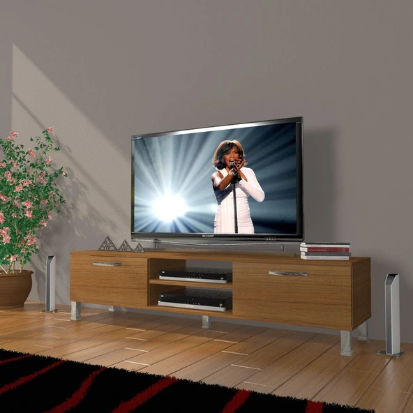 Decoraktiv Eko 140 Slm Dvd Krom Ayaklı Tv Ünitesi Tv Sehpası ürün görseli 1