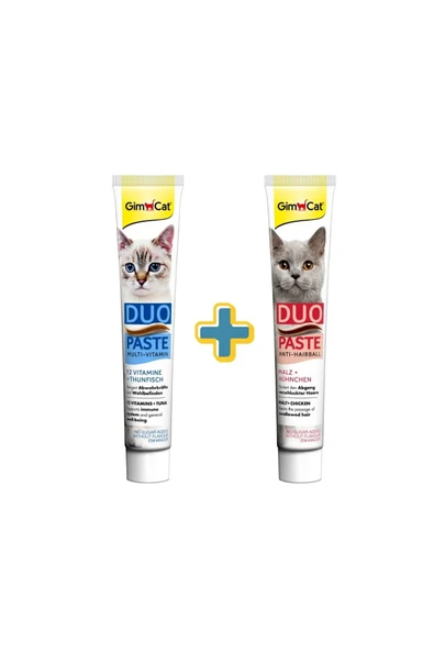Multi-Vitamin Duo Paste Tuna +GimCat Anti-Hairball Duo Paste Tavuk + Malt 50gr 2'li Set ürün görseli 1