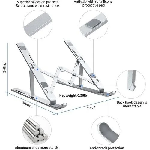 Katlanabilir Metal Notebook Standı (Yükseklik Ayarlı) - Resim 2