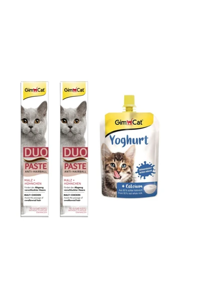 2 Adet Duo Paste Tavuklu Malt Kedi Macunu 50gr Yoghurt Kalsiyum Kedi Pudingi 150 gr ürün görseli 1