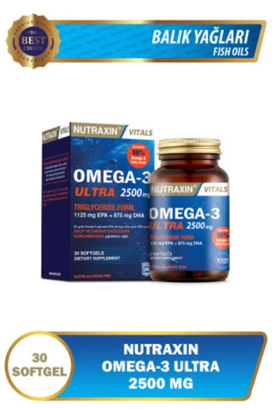 NUTRAXİN VİTALS OMEGA-3 ULTRA 2500 MG 30 SOFTGEL ürün görseli 1
