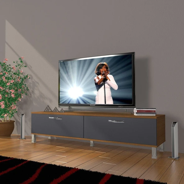 Decoraktiv Eko 140 Mdf Std Krom Ayaklı Tv Ünitesi Tv Sehpası ürün görseli 1