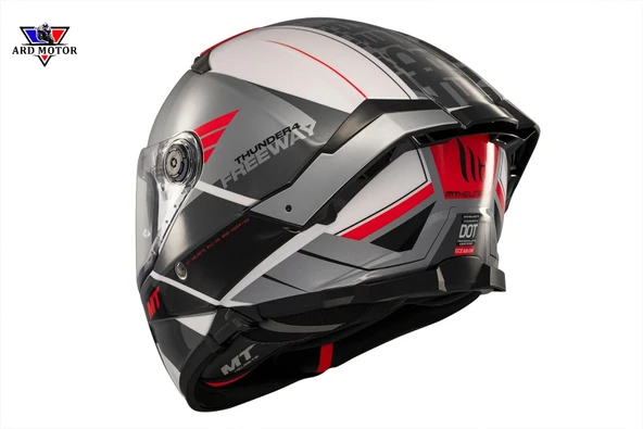 MT HELMETS THUNDER 4 SV FREEWAY A5 PARLAK KAPALI KASK - Resim 3