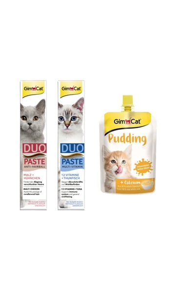 Duo Paste Tavuklu Malt Kedi Macunu +Tuna Balıklı Kedi Macunu + Classic Kalsiyum Kedi Pudingi ürün görseli 1