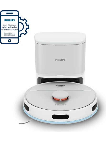 Philips HomeRun 2000 Serisi XU2100/20 Beyaz Çöp İstasyonlu Akıllı Robot Süpürge ürün görseli 1