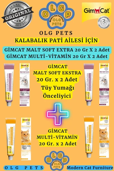 GİMCAT MALT SOFT EKSTRA 20 GR X 2 ADET + GİMCAT MULTİ-VİTAMİN 20 GR X 2 ADET ürün görseli 1