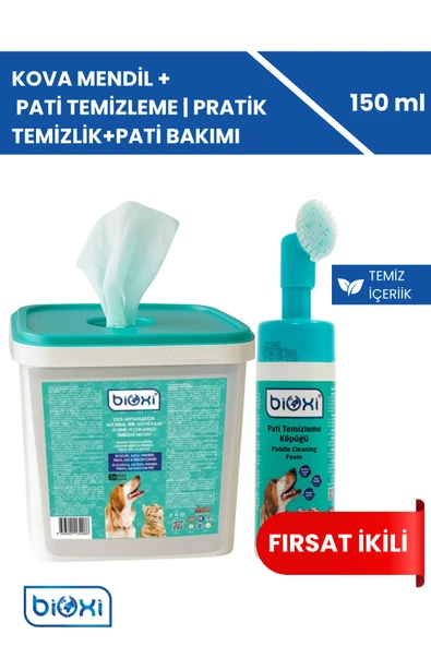 Evcil Hayvanlar Için Hijyenik Temizleme Kova Mendil Pati Temizleme Köpüğü 150ml | Etkili Bakım! ürün görseli 1