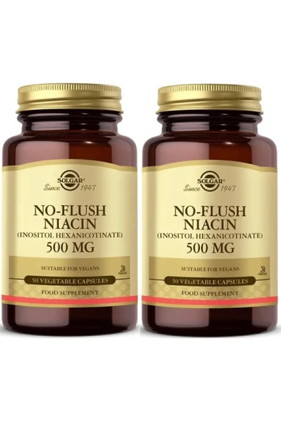 Solgar No Flush Niacin 500 Mg 50 Kapsül 2 Adet ürün görseli 1