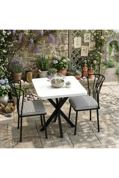 MOONCAPELLA 2 Sandalye 1 Masa Takımı Mutfak Masası Sandalye 70x70 cm Masa ürün görseli 1