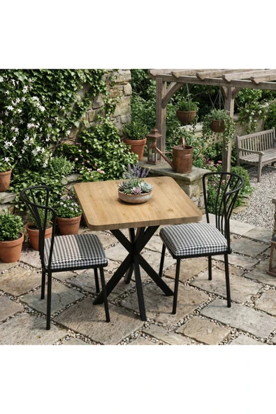 MOONCAPELLA 2 Sandalye 1 Masa Takımı Mutfak Masası Sandalye 70x70 cm Masa ürün görseli 1