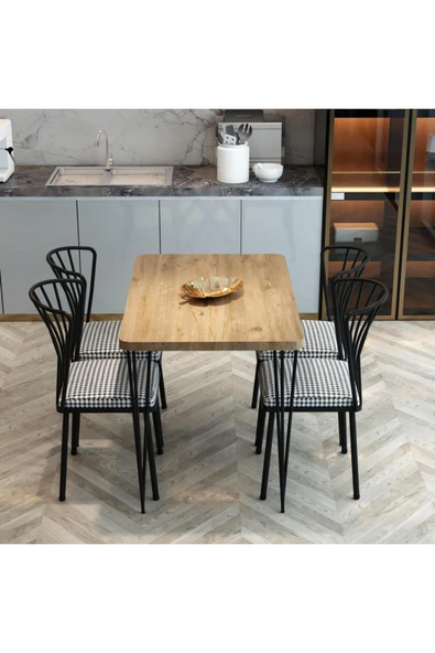 MRVHOMEE 70 x 110 cm Modern Mutfak Masa Takımı - AHŞAP ürün görseli 1