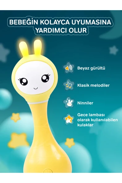 Alilo Smart Akıllı Konuşan Tavşan 0-3Yaş Şarjlı Oyuncak (Sarı) ürün görseli 1