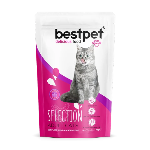 Bestpet Yetişkin Seçici Kediler İçin Tavuk Etli Kuru Mama 1 kg ürün görseli 1