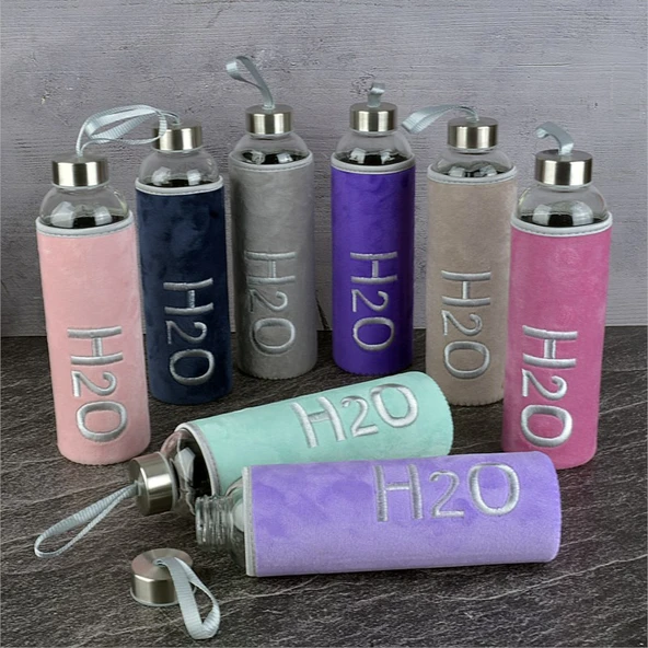 H2O PELUŞLU CAM MATARA ürün görseli 1