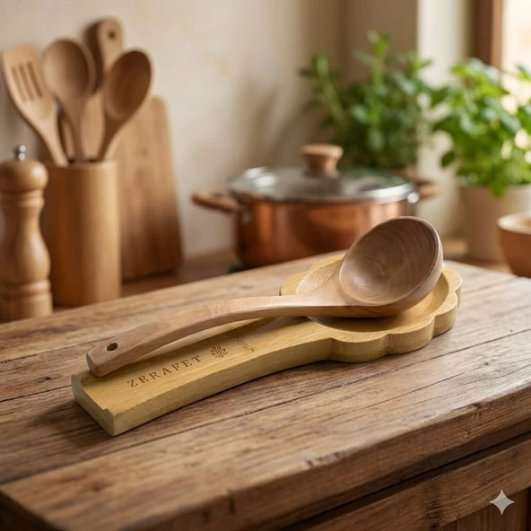 Bambu Kepçe ile Kaşık,Kepçe Altlığı Seti BMB-538 ürün görseli 1