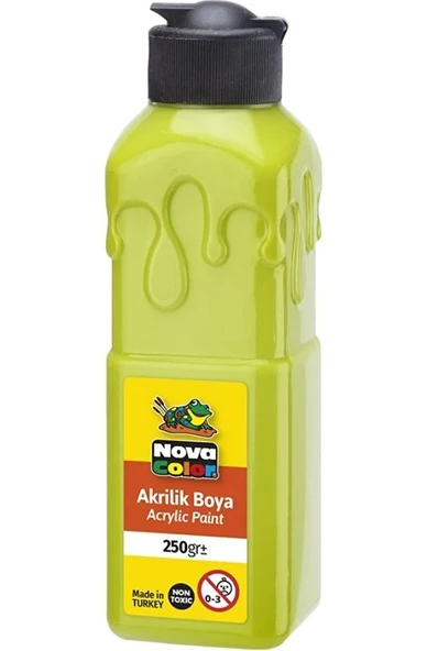 Fıstık Yeşili Akrilik Boya 250 gr 1 Adet Su Bazlı Akrilik Boyası Hobi Sanatsal Boy Tuval Ahşap Metal ürün görseli 1