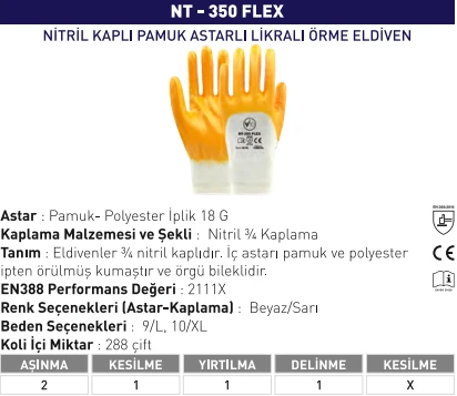 Votek NT350 Flex Nitril Eldiven 12 Çift ürün görseli 1