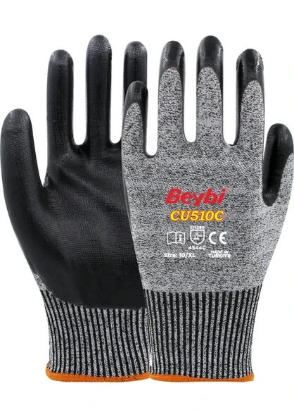 Beybi CU510C Pu Kaplı Polietilen Kesilmeye Dirençli Örme Eldiven 12 Çift ürün görseli 1